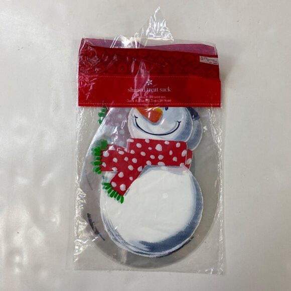 Christmas Holiday Party Favor Set Reindeer Snowman Red Snowflake Treat Bags Ties - Picture 5 of 5